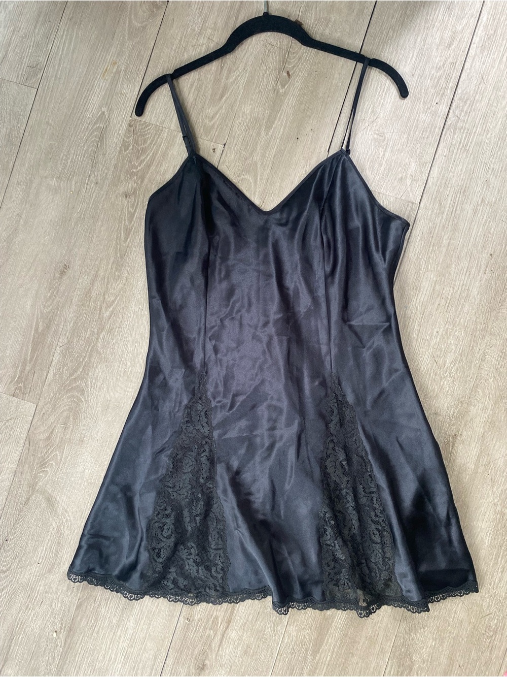 Victoria's Secret Gold Label Black Lace Slip